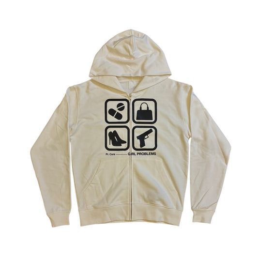 Girl Problems Zip Up (White)